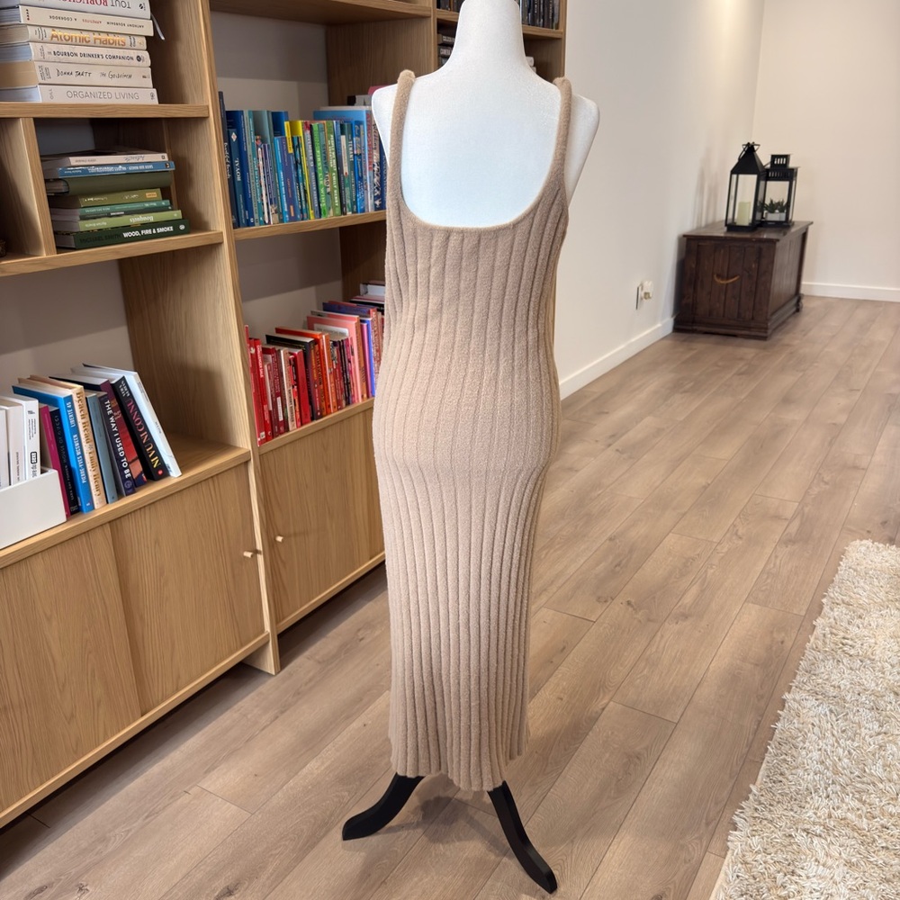 Tan Ribbed Knit Maxi Dress ARITZIA - Picture 5 of 6